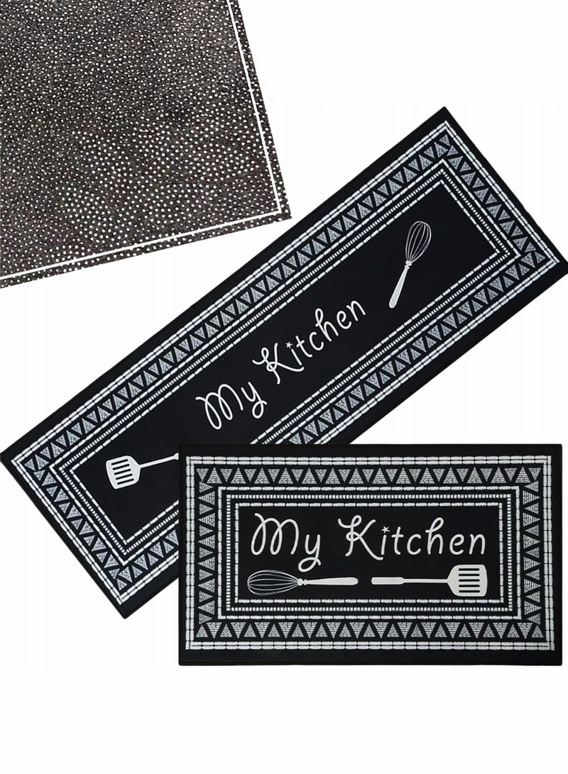 توشيونيكس سجادة متعددة الاستخدامات 2 في 1 للمطبخ (عبوة من قطعتين) | سجادة جانبية للسرير | سجادة أرضية مانعة للانزلاق لغرفة النوم وغرفة المعيشة والمدخل | سجادة ناعمة ماصة ومضادة للانزلاق (40 × 60 سم و40 × 120 سم) - Image 1